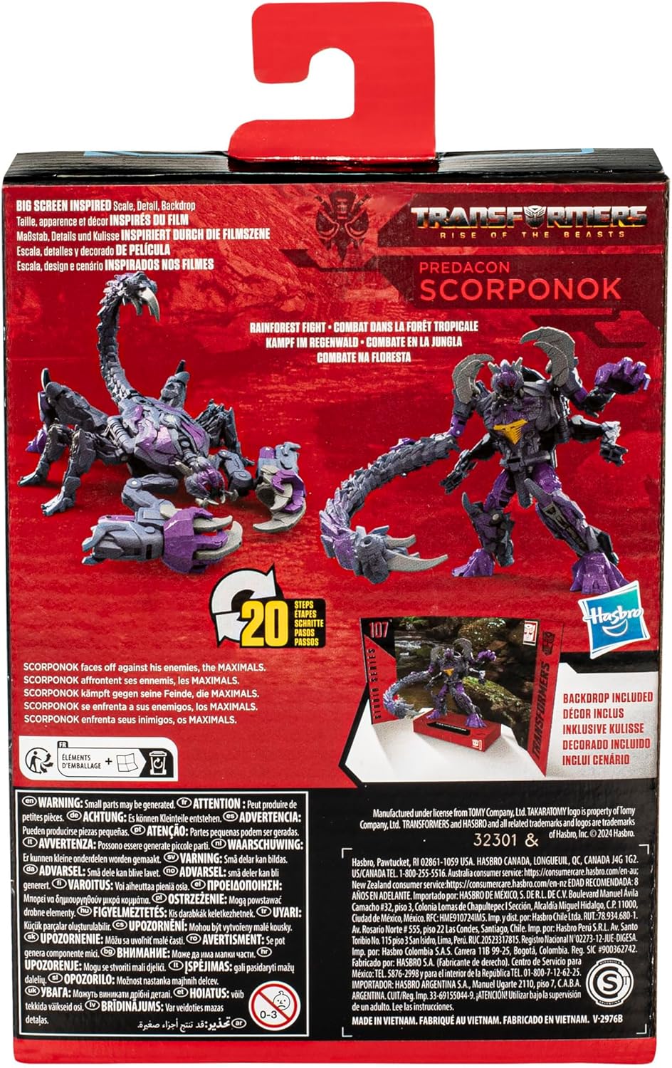 Studio Series Scorponok Box Back (Stock Photo)