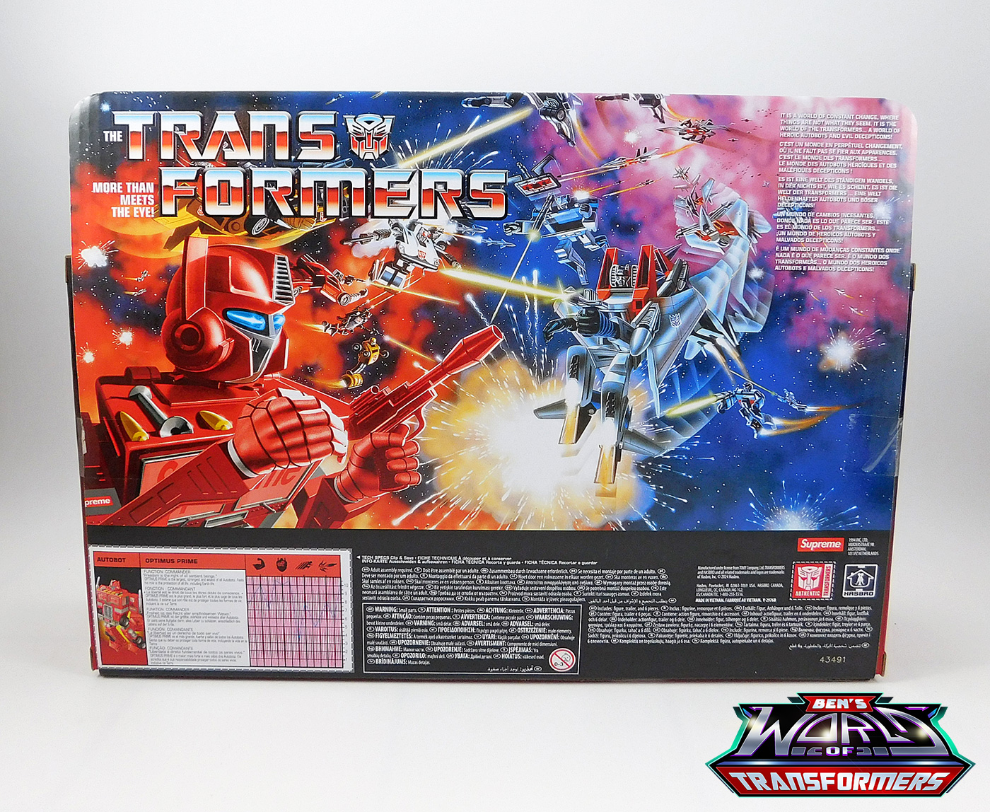 Optimus Prime in box (Back)